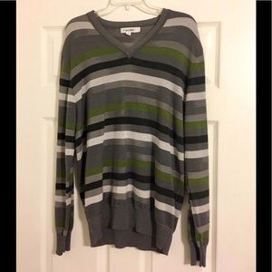 Mens Calvin Klein Wool/Silk Sweater Green Large